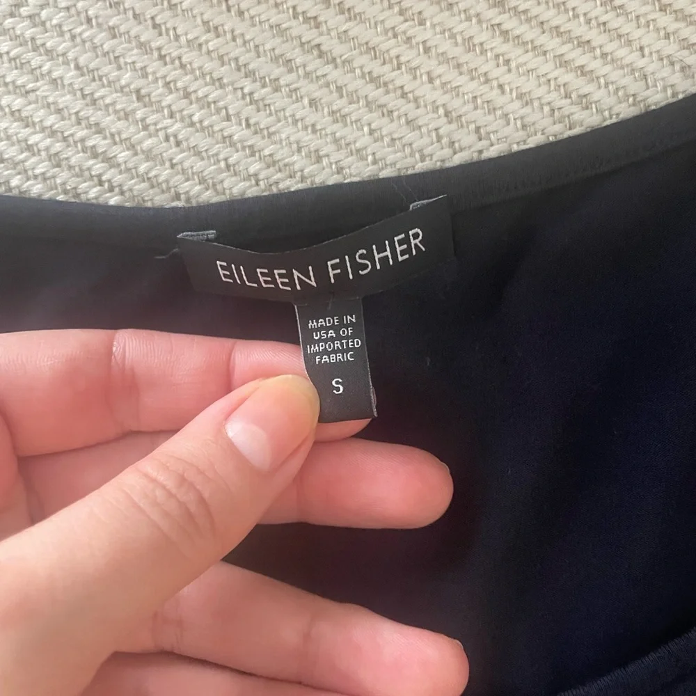 Eileen Fisher navy blue rayon tank top - Picture 2 of 4